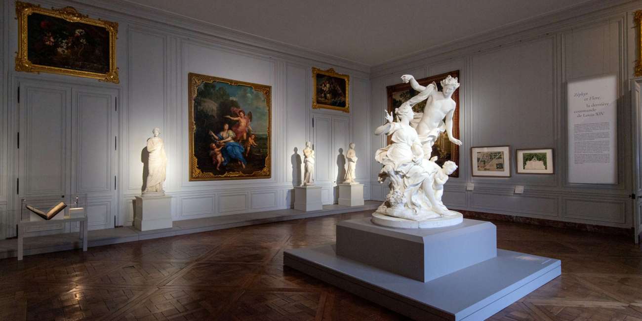 Sculpture Zéphyr et Flore, dernière commande de Louis XIV, exposée au Château de Versailles, conception lumière Ponctuelle